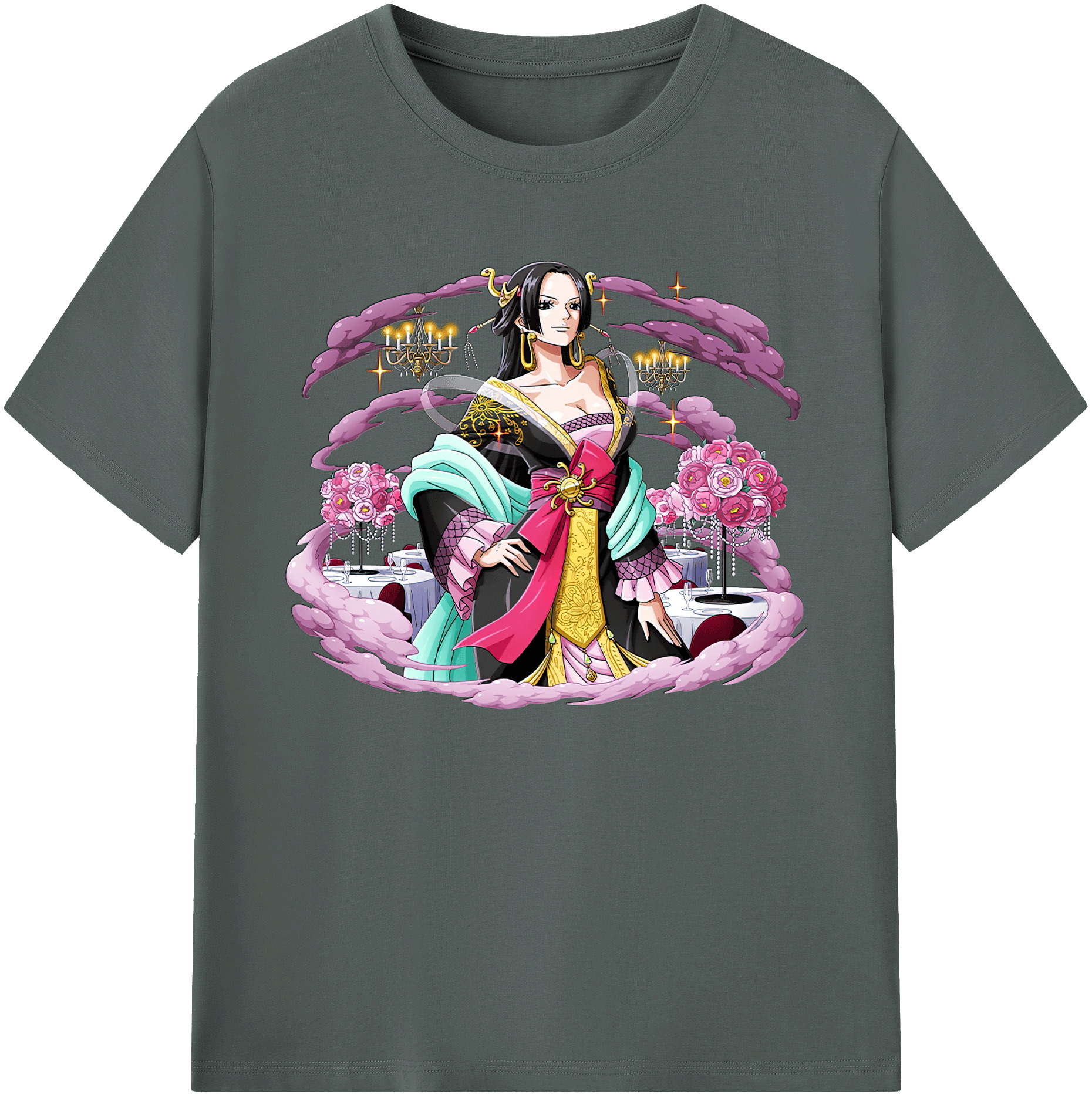 ワンピース ボア・ハンコック ONE PIECE Boa·Hancock 綿100％ メンズ半袖Tシャツ｜肌触りやわらか＆通気性